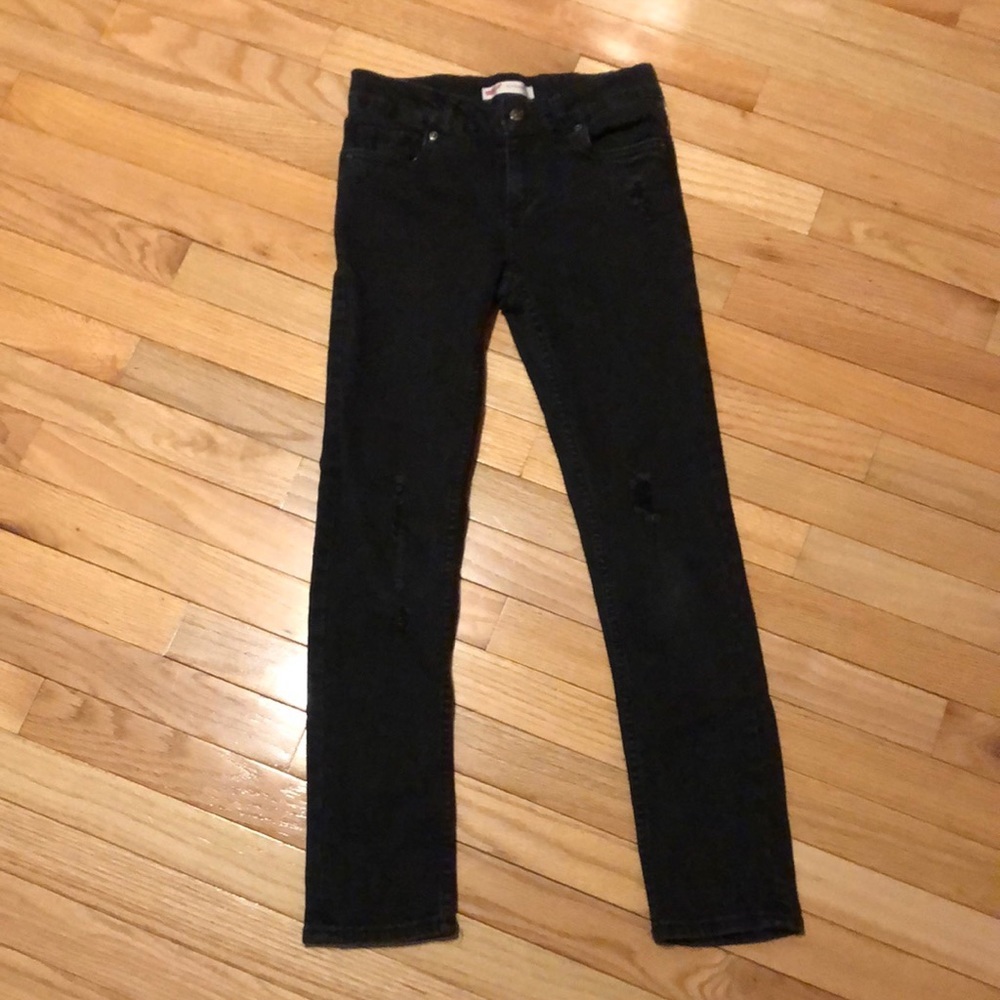 Levi’s Girls Size 10 Boyfriend style black denim bottoms.  Excellent condition!